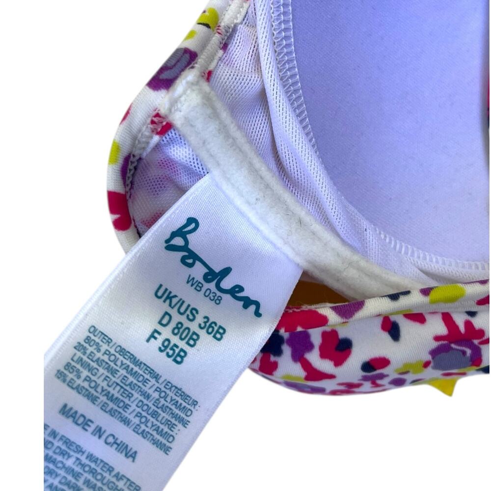 Boden Floral Ruffle Bikini Set | Sz 36B top, 8 bottoms | Blue, Purple, Yellow - Picture 4 of 12